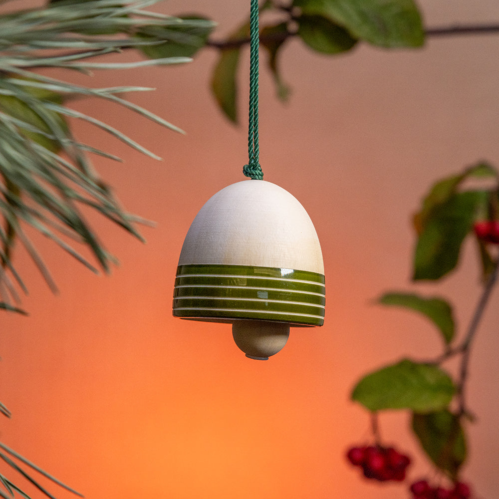 Christmas Bell Green - Bright Stripes Bottom