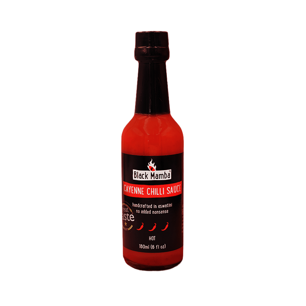 Black Mamba Black Mamba Cayenne Chilli Sauce (180ml) | Hot (3 Chillies) Fiery Heat