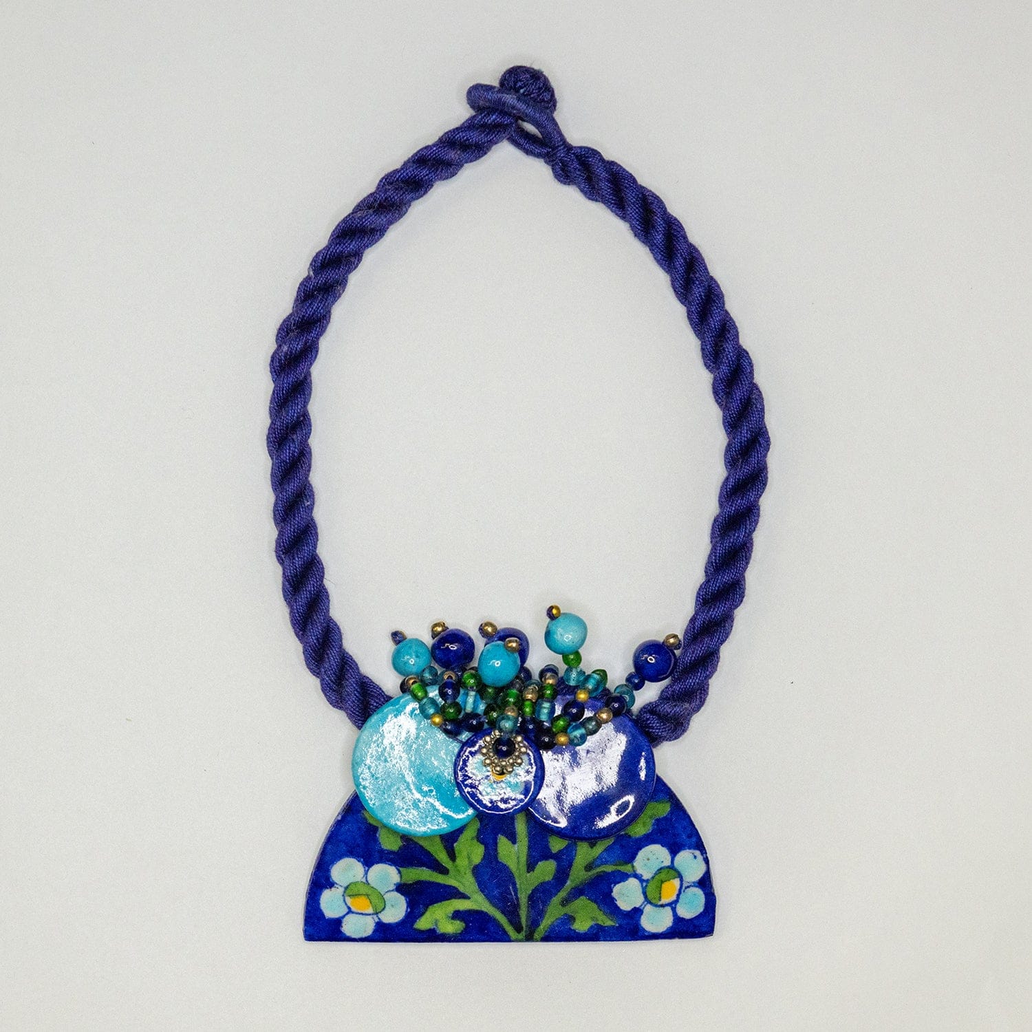 Ethiqana Half Disc Necklace - Blue