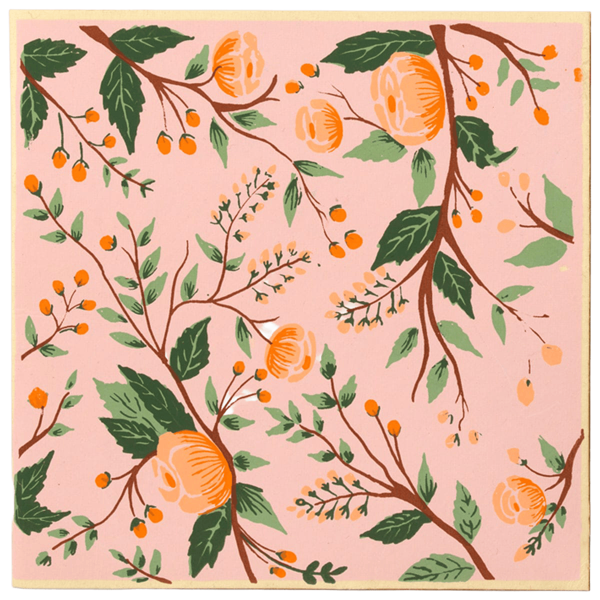 Fair To Trade Silk Screen Printed Pink Floral Cards