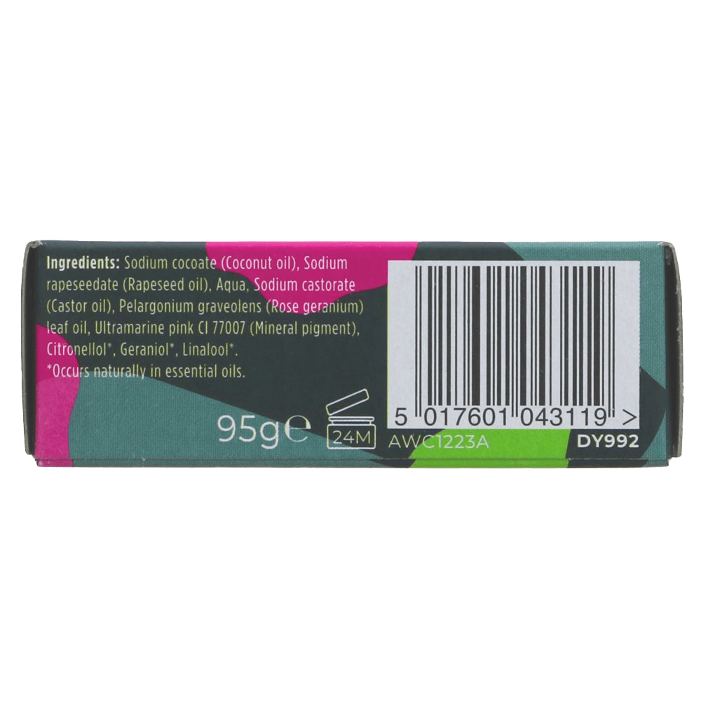 Suma Wholefoods Rose & Geranium Shampoo Bar (95g) | Vegan Essential Oils Hair Care