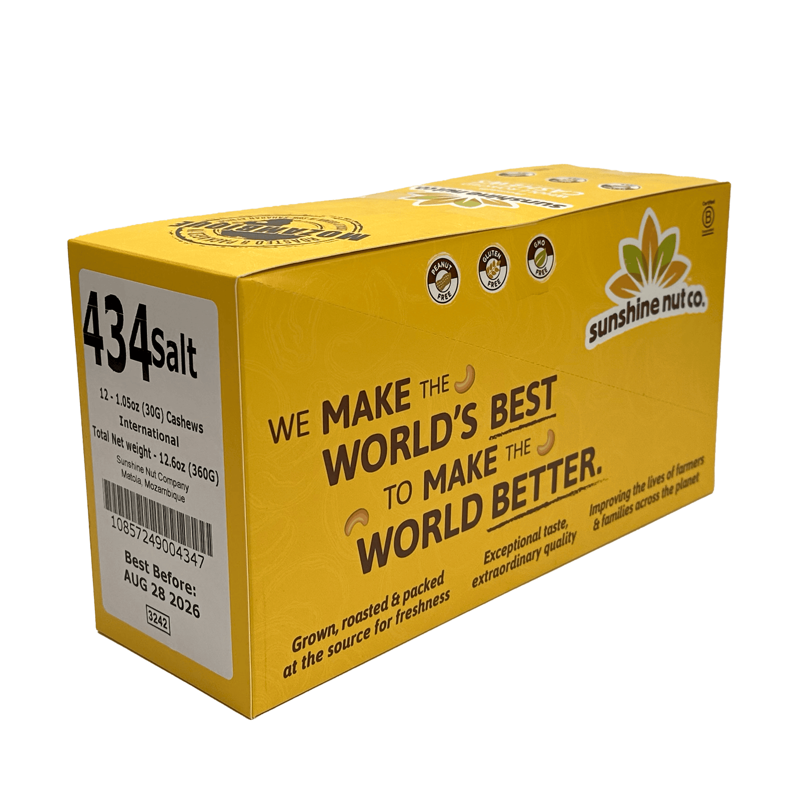 Sunshine Nut Co Sunshine Nut Cashews (12x30g) box - Salt