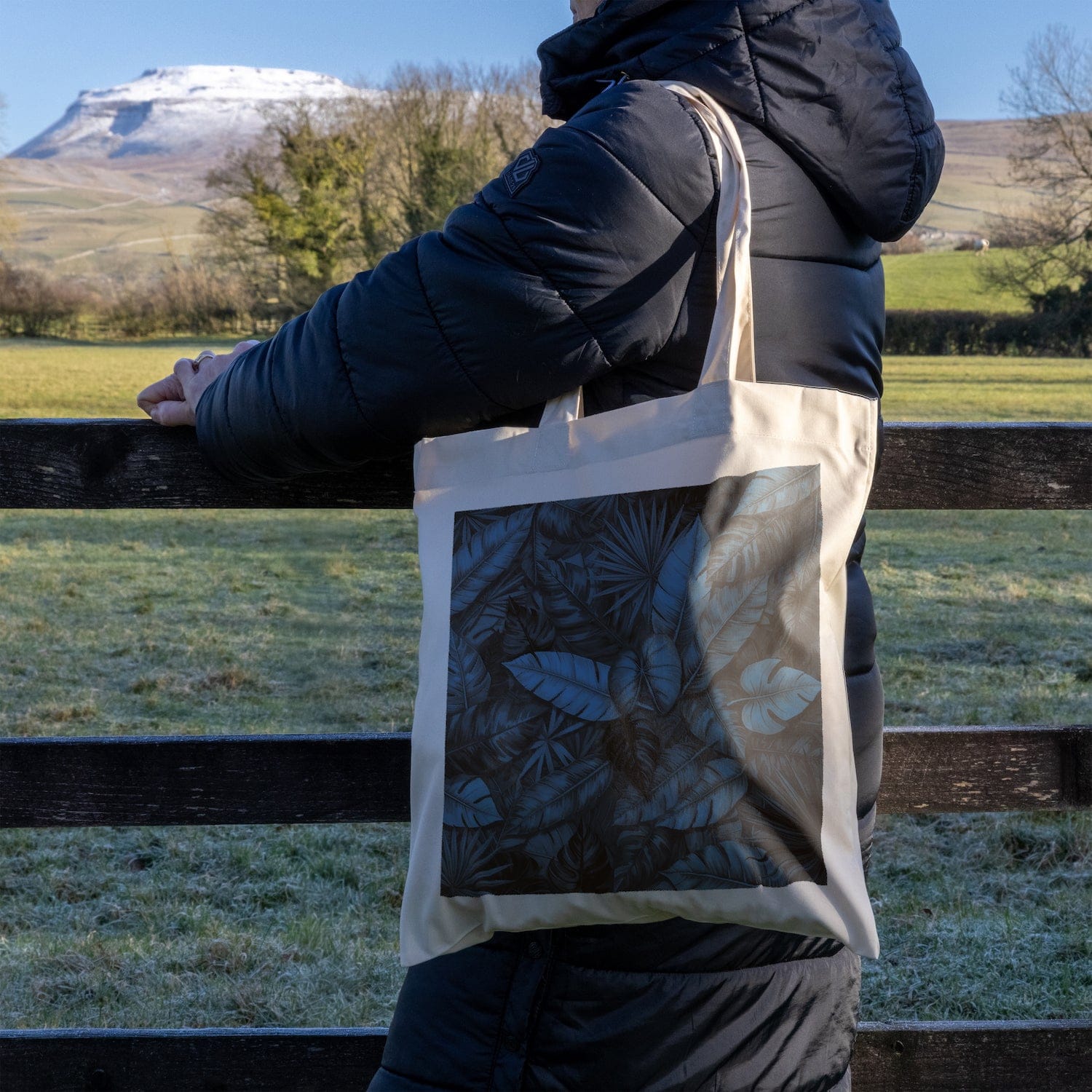 We Are Fair Trade African Leaves Tote Bag - Teal Bronze