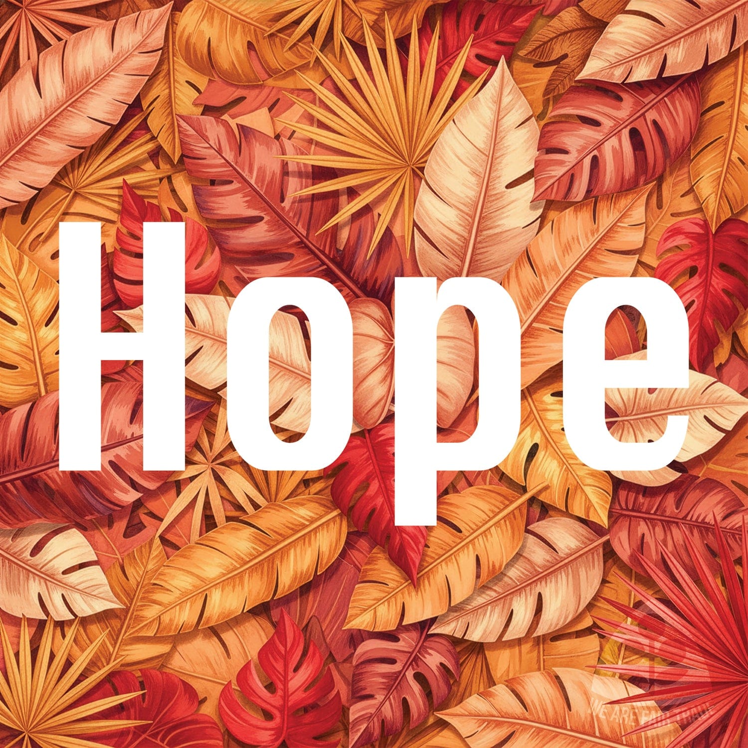 We Are Fair Trade African Leaves Tote Bag - Vibrant Square Print With "Hope"