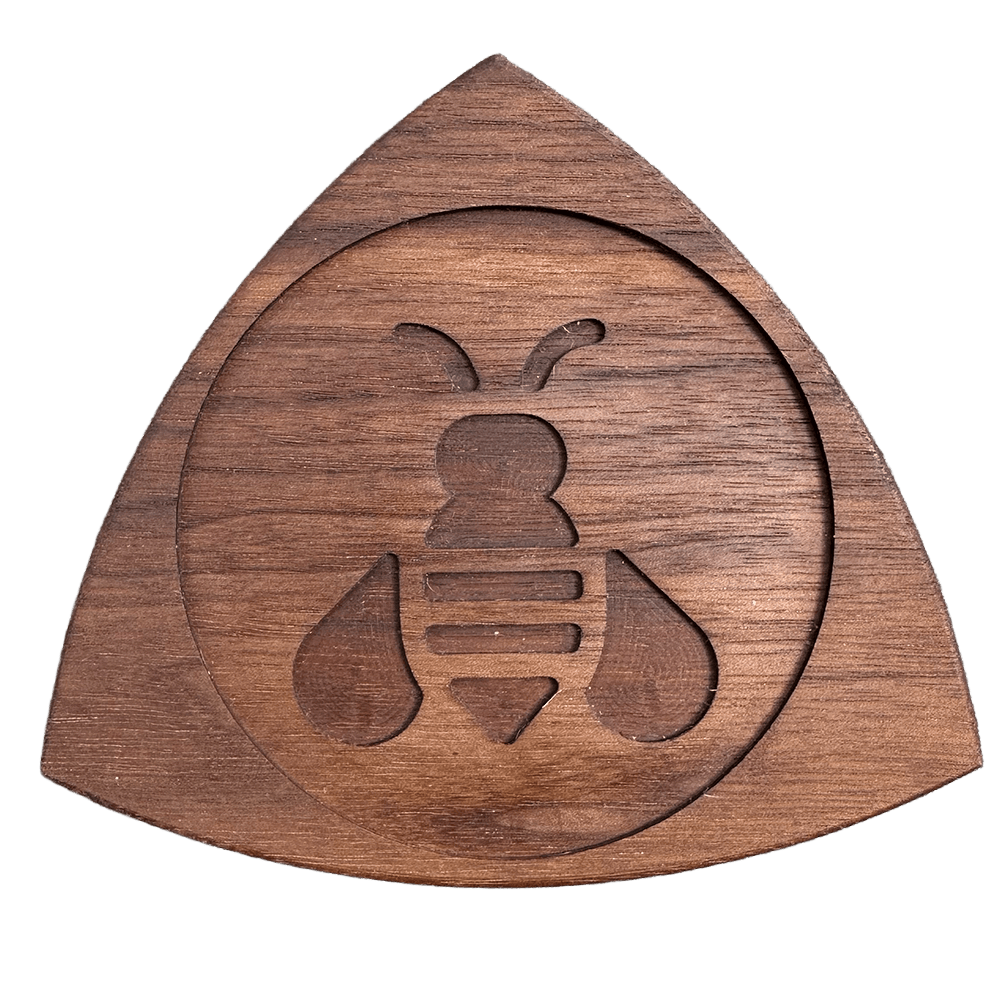 We Are Fair Trade Ltd We Are Fair Trade Hand-made Wooden Coaster (Walnut) | Sustainable Gift Engraved Bee