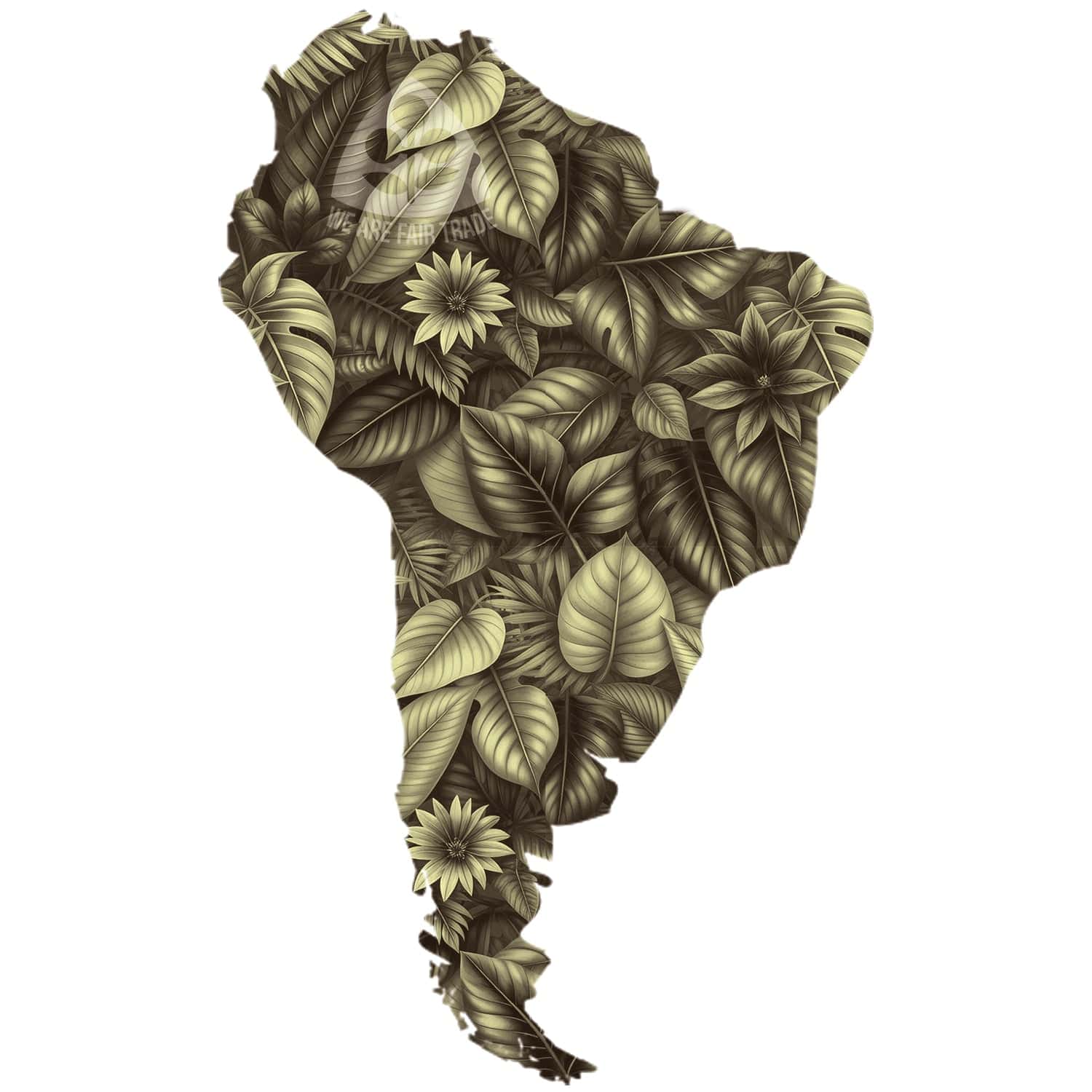 We Are Fair Trade South American Flowers Tote Bag - Bronze Map Print