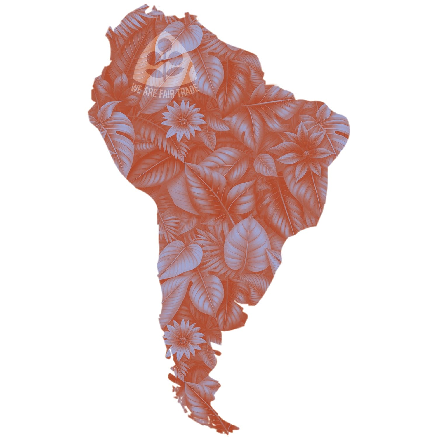 We Are Fair Trade South American Flowers Tote Bag - Red/Silver Map Print