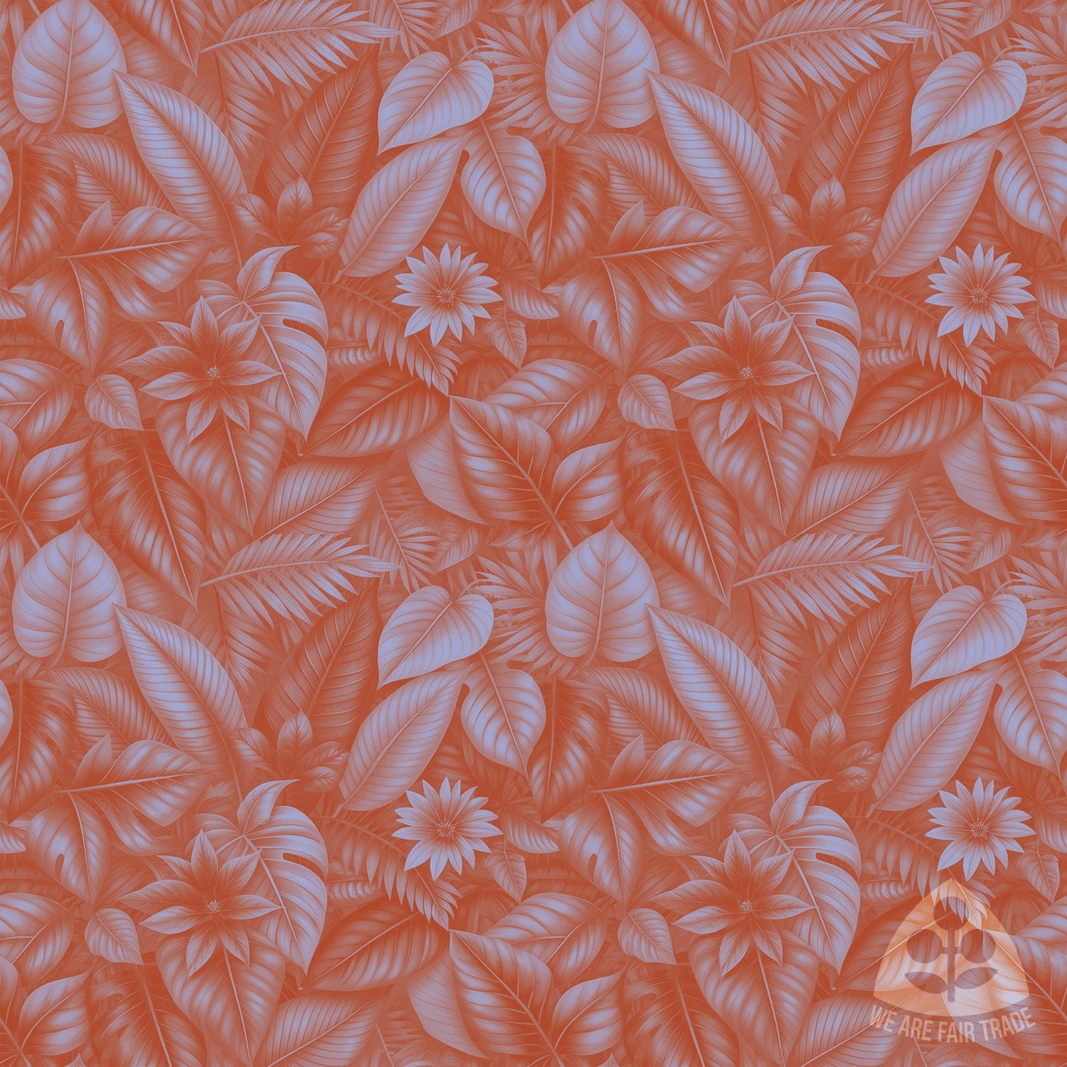 We Are Fair Trade South American Flowers Tote Bag - Red/Silver Square Print