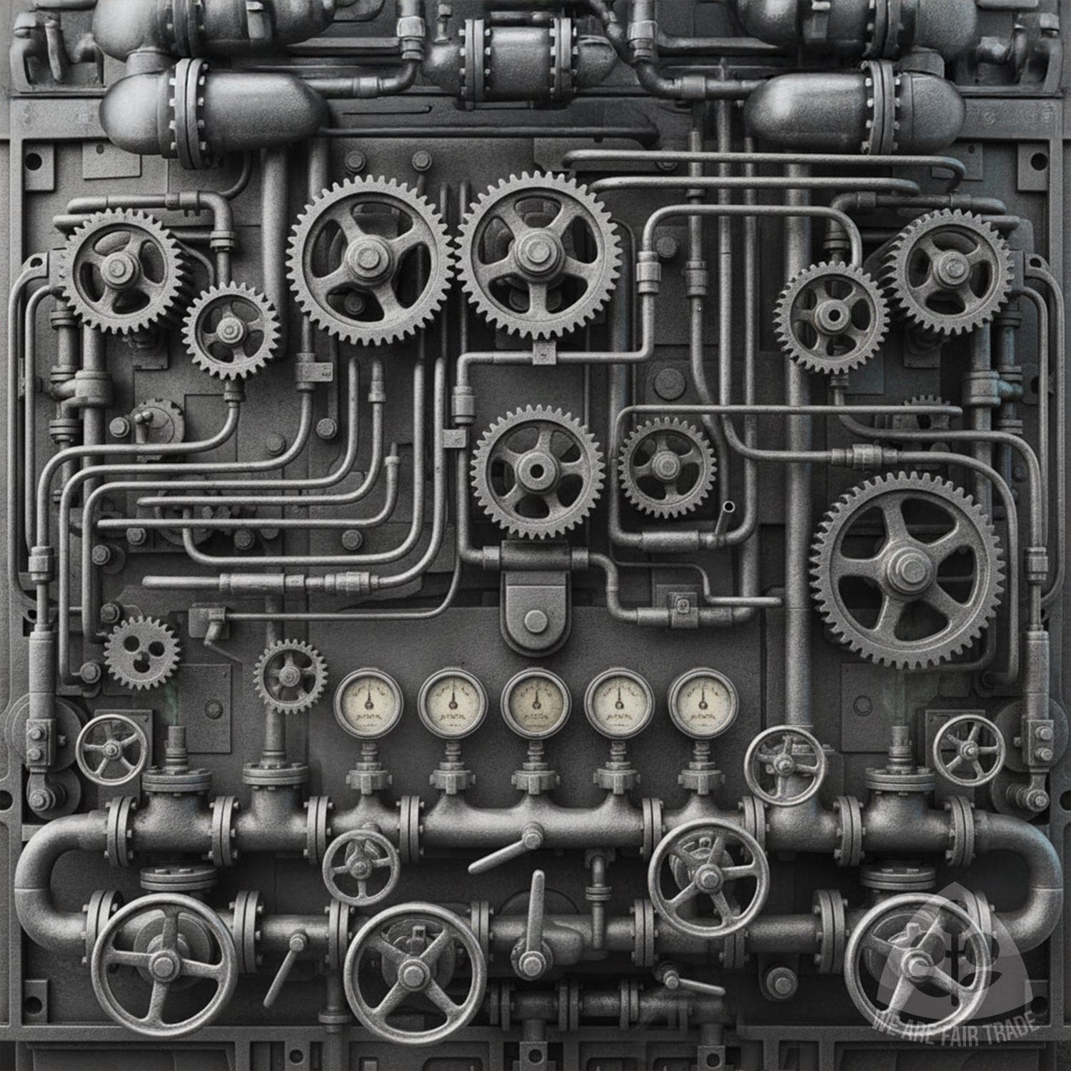 We Are Fair Trade Vintage Machine Tote Bag - Duotone