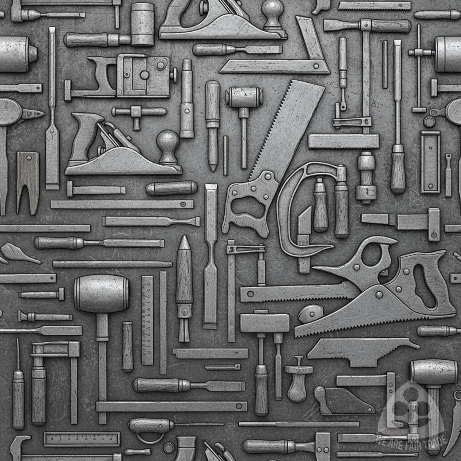 We Are Fair Trade Vintage Tools Tote Bag - Duotone