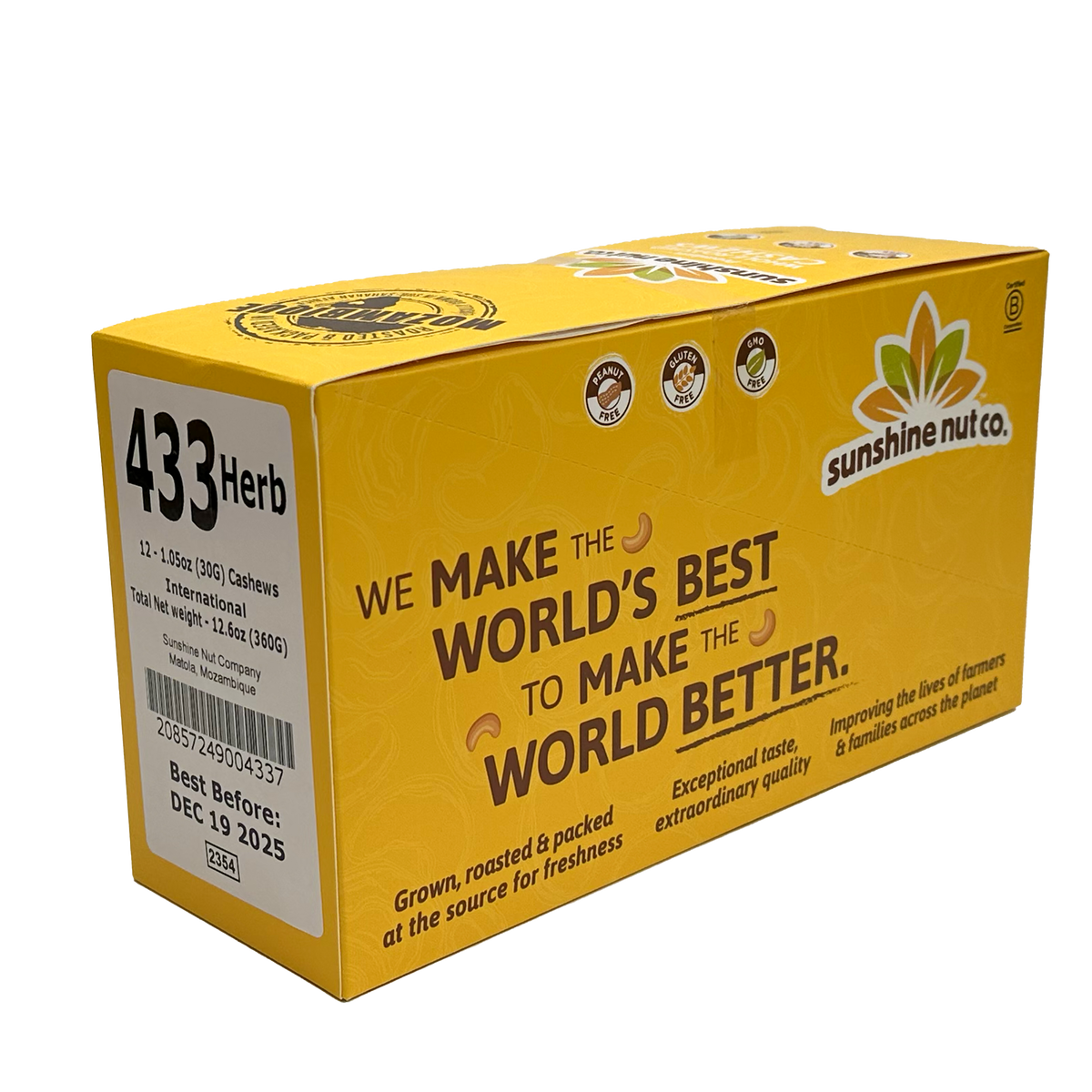 Sunshine Nut Cashews (12x30g) box - Herb