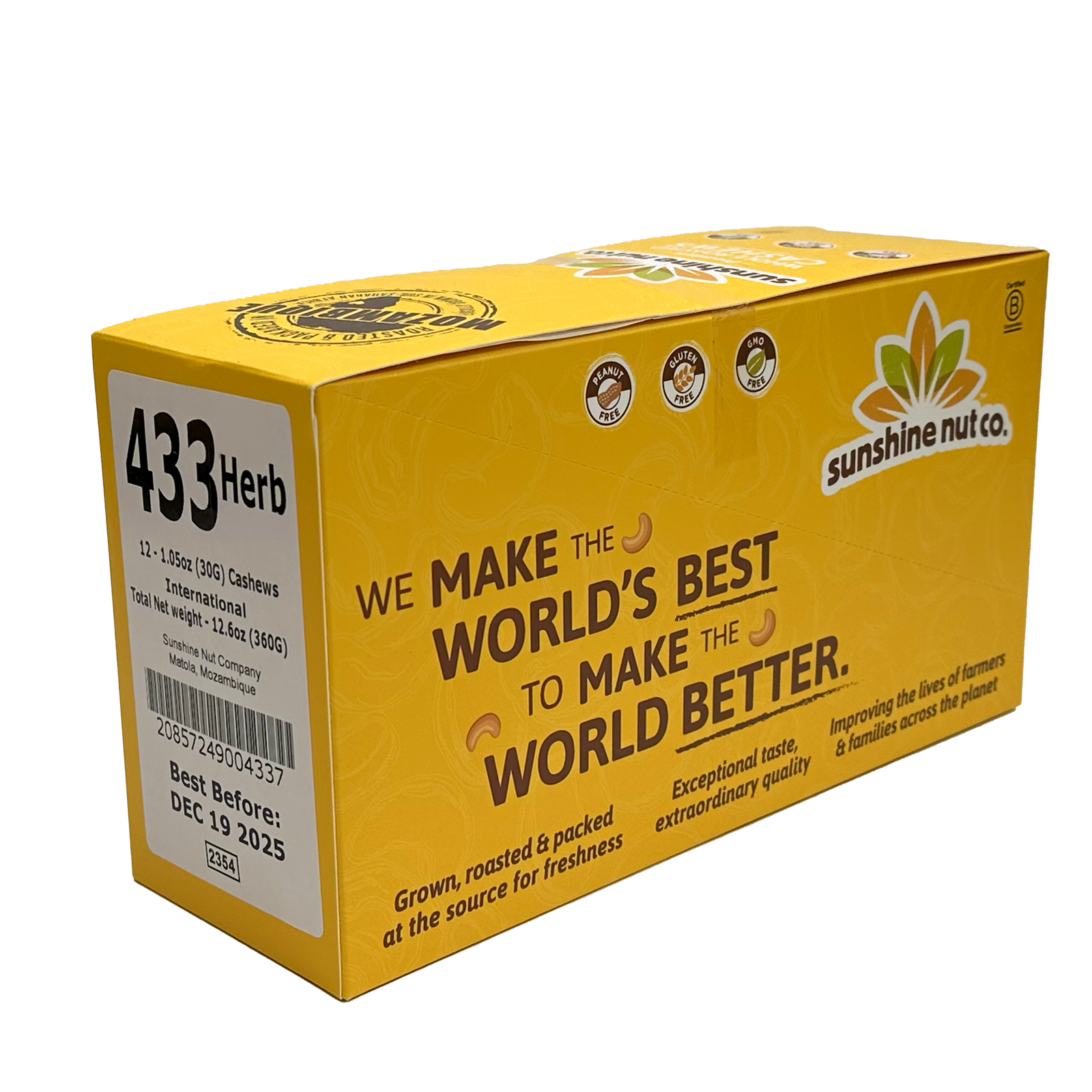 Sunshine Nut Cashews (12x30g) box - Herb