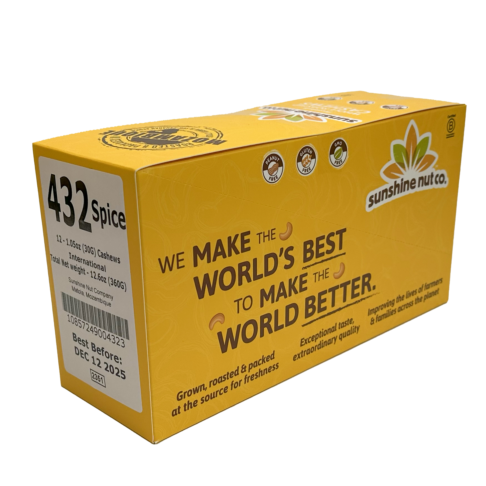 Sunshine Nut Cashews (12x30g) box - Spice