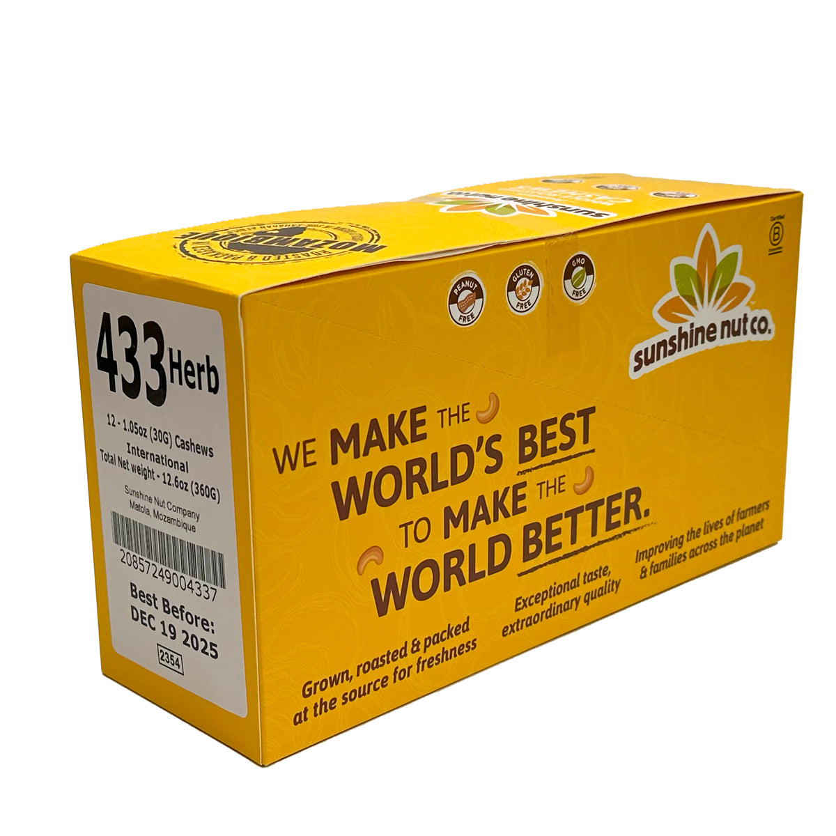 Sunshine Nut Cashews (12x30g) box - Herb
