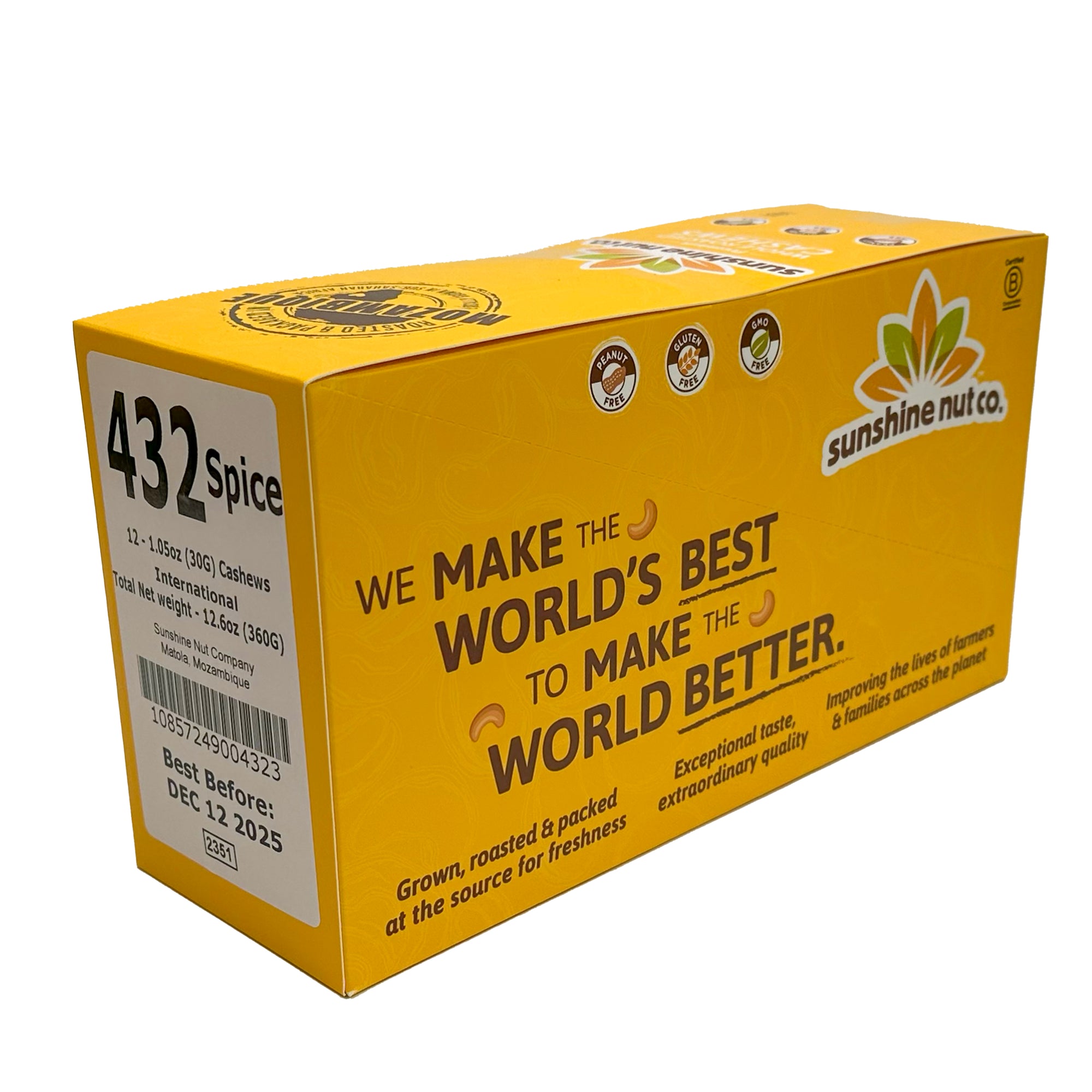 Sunshine Nut Cashews (12x30g) box - Spice