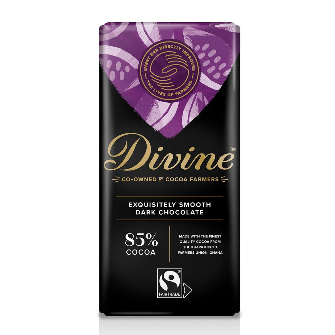 Divine 85% Dark Chocolate Bar  90g