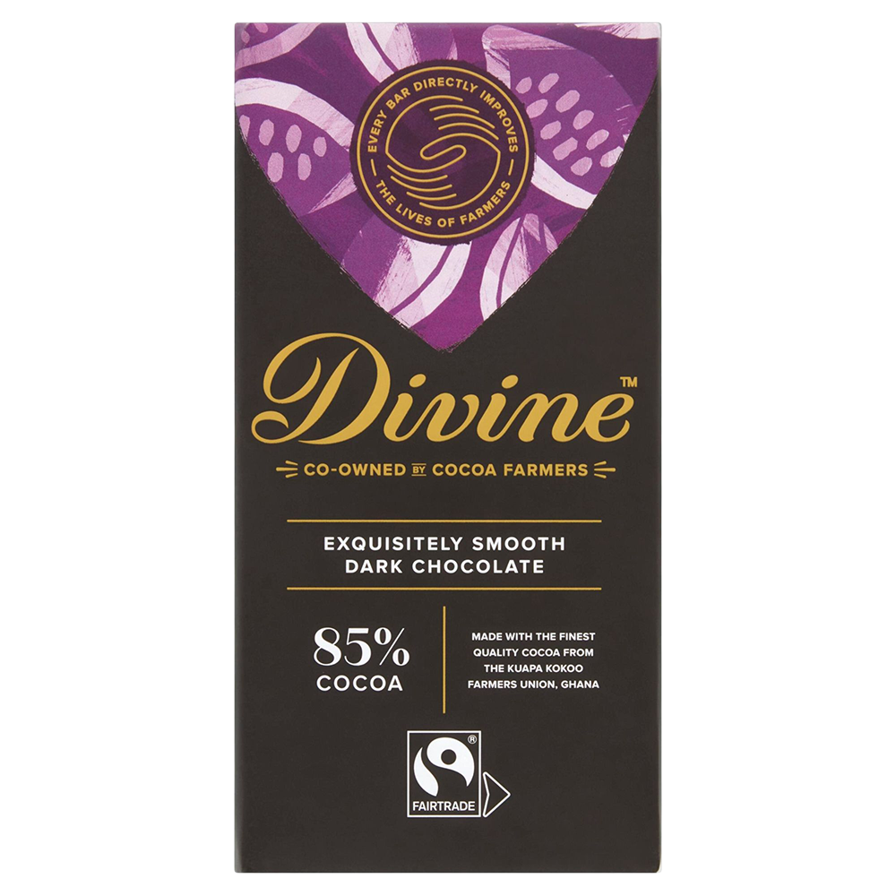 Divine 85% Dark Chocolate Bar  90g