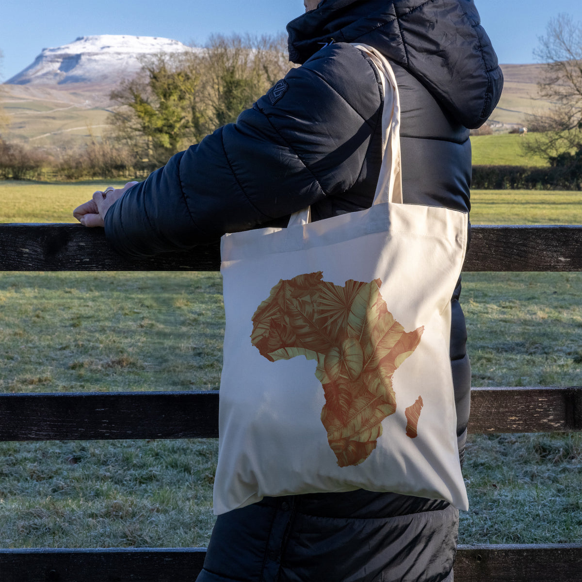 African Leaves Tote Bag - Red/Gold