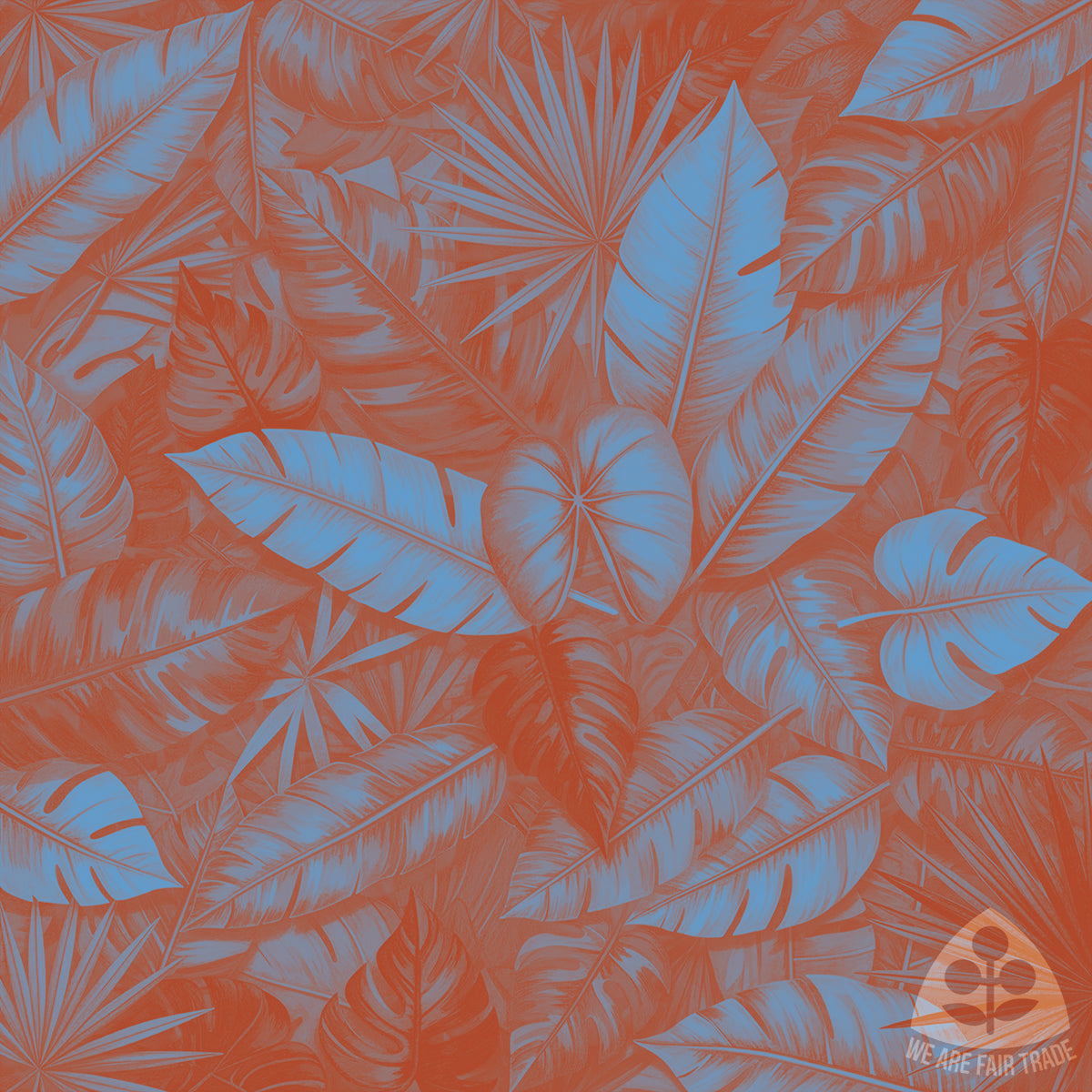 African Leaves Tote Bag - Red/Silver