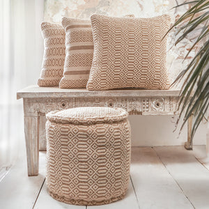 Kalindi Handloom Chenille & Jute Cushion Cover (50x50cm)