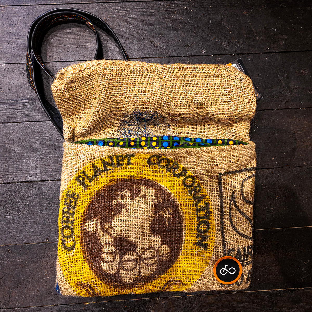Recycled Coffee Sack Messenger Bag