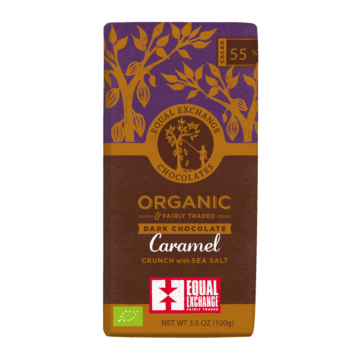 Organic Dark Chocolate Caramel Crunch Sea Salt 55%