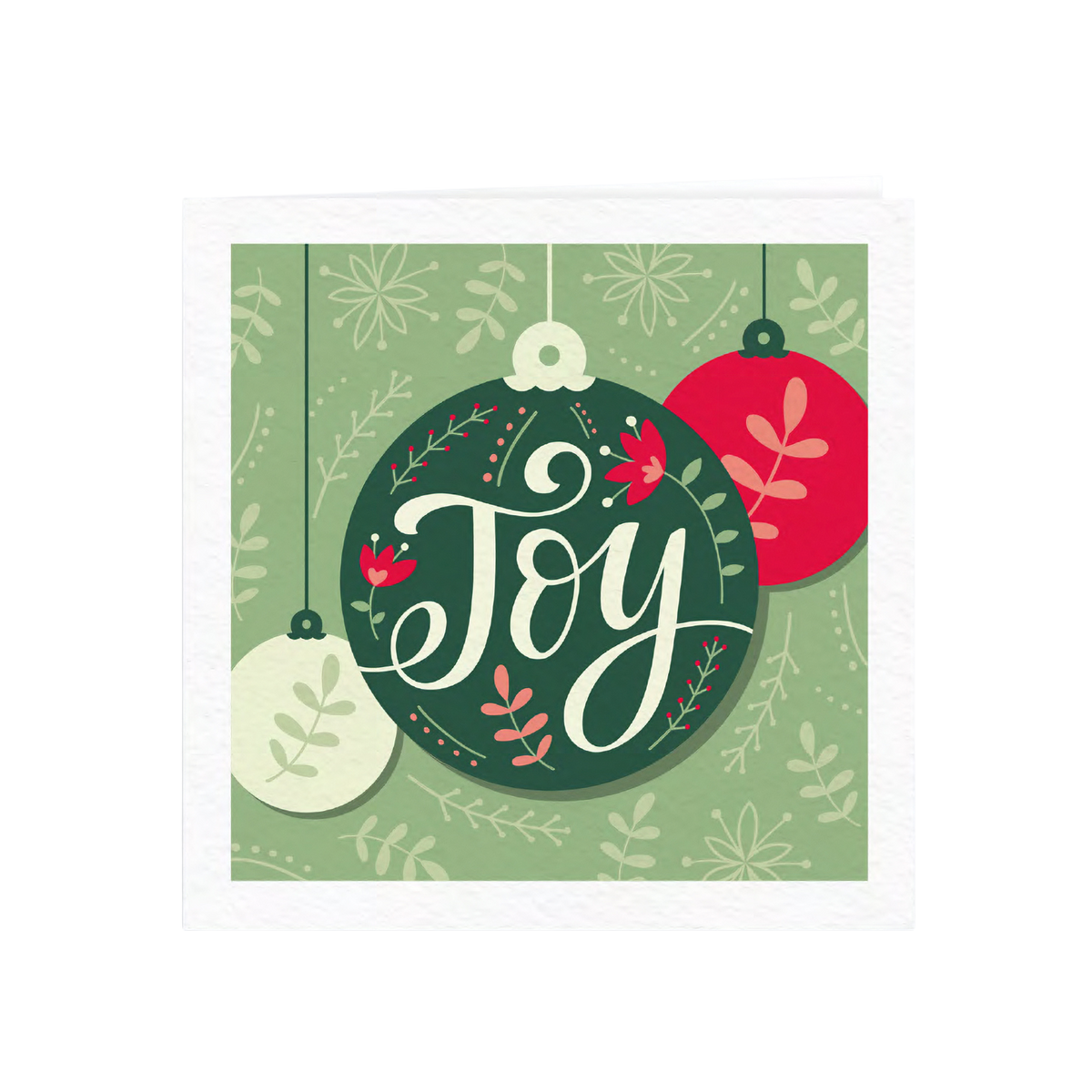 &#39;Joy&#39; Bauble Luxury Christmas Card