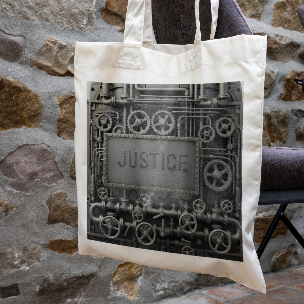 Vintage Machine with plaque Tote Bag - Duotone