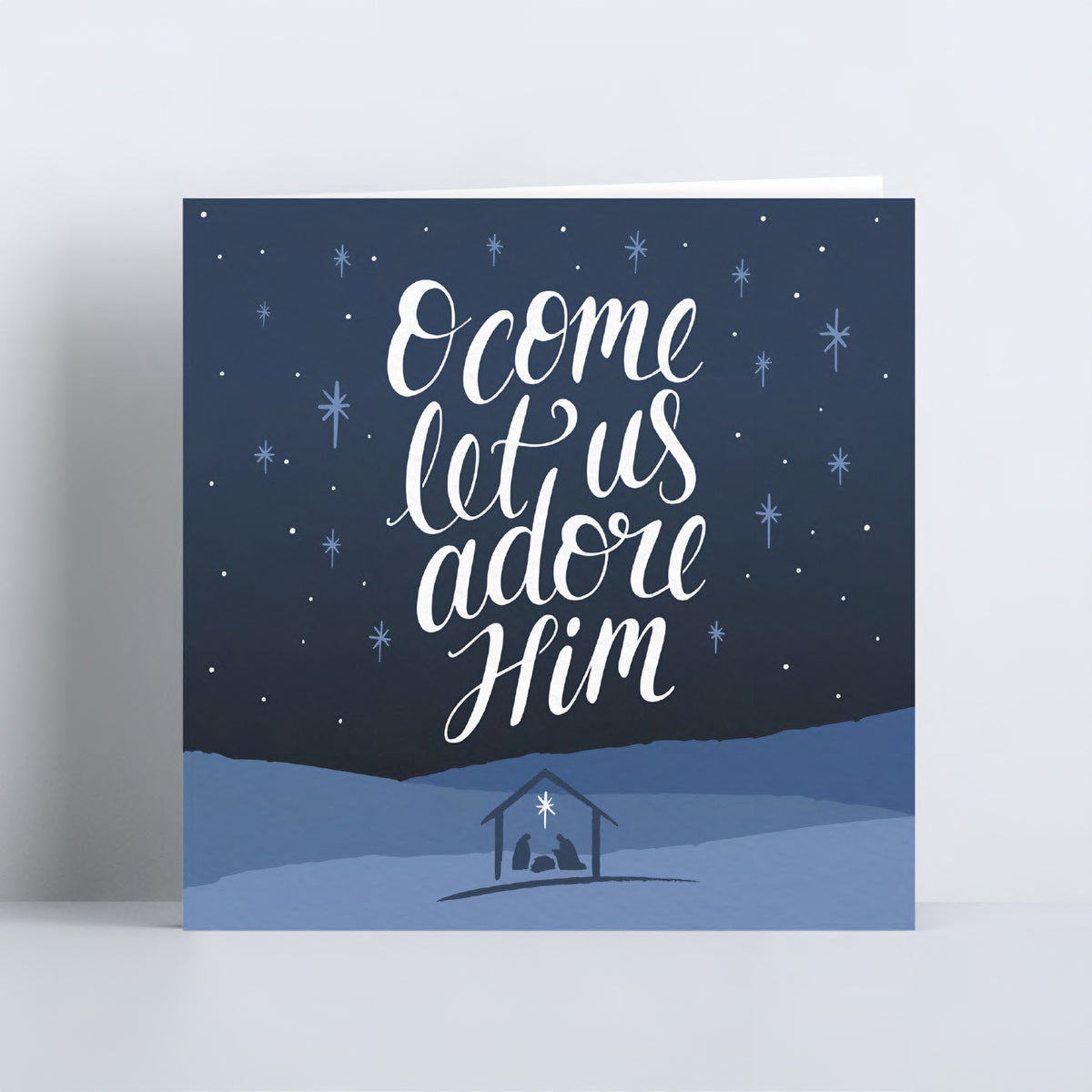 &#39;O Come Let Us Adore Him&#39; Luxury Christmas Card