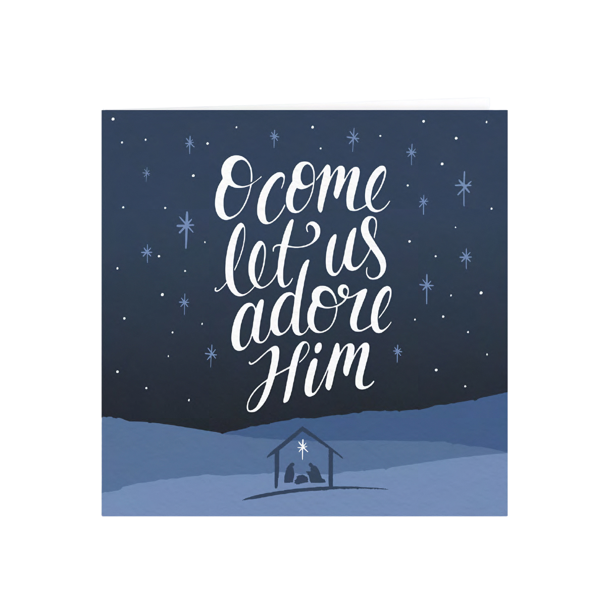 &#39;O Come Let Us Adore Him&#39; Luxury Christmas Card