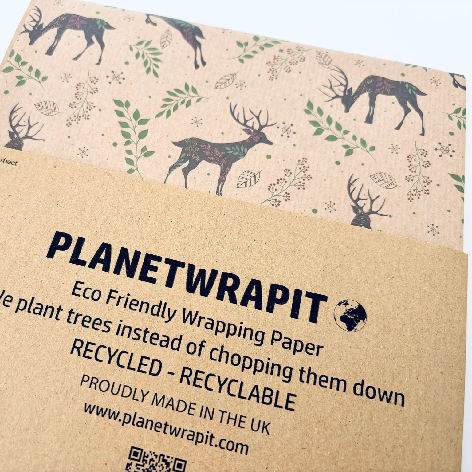 Reindeer Rainbow Recycled Wrapping Paper (1m x 50cm)