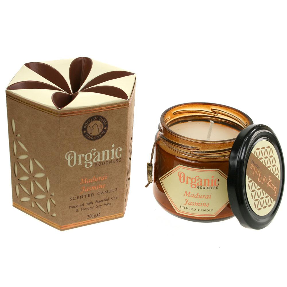 Soy Candle Organic Goodness Madurai Jasmine in Glass Jar (200g)