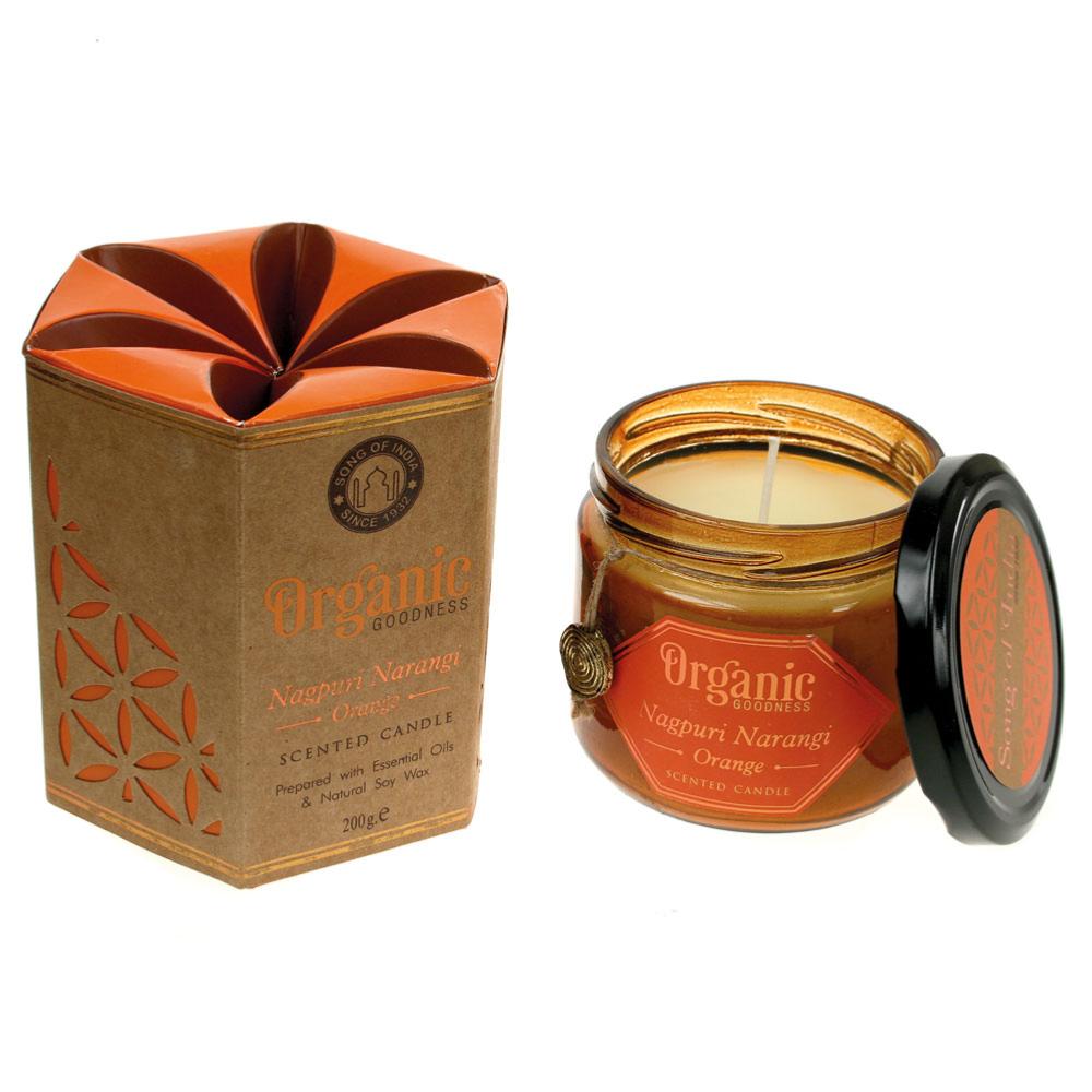 Soy Candle, Organic Goodness Nagpuri Narangi Orange in Glass Jar (200g)