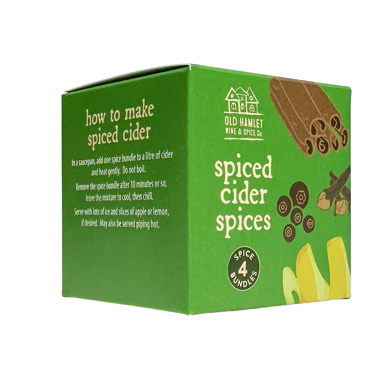 Spiced Cider/Apple Juice Pouchettes in Green Cube