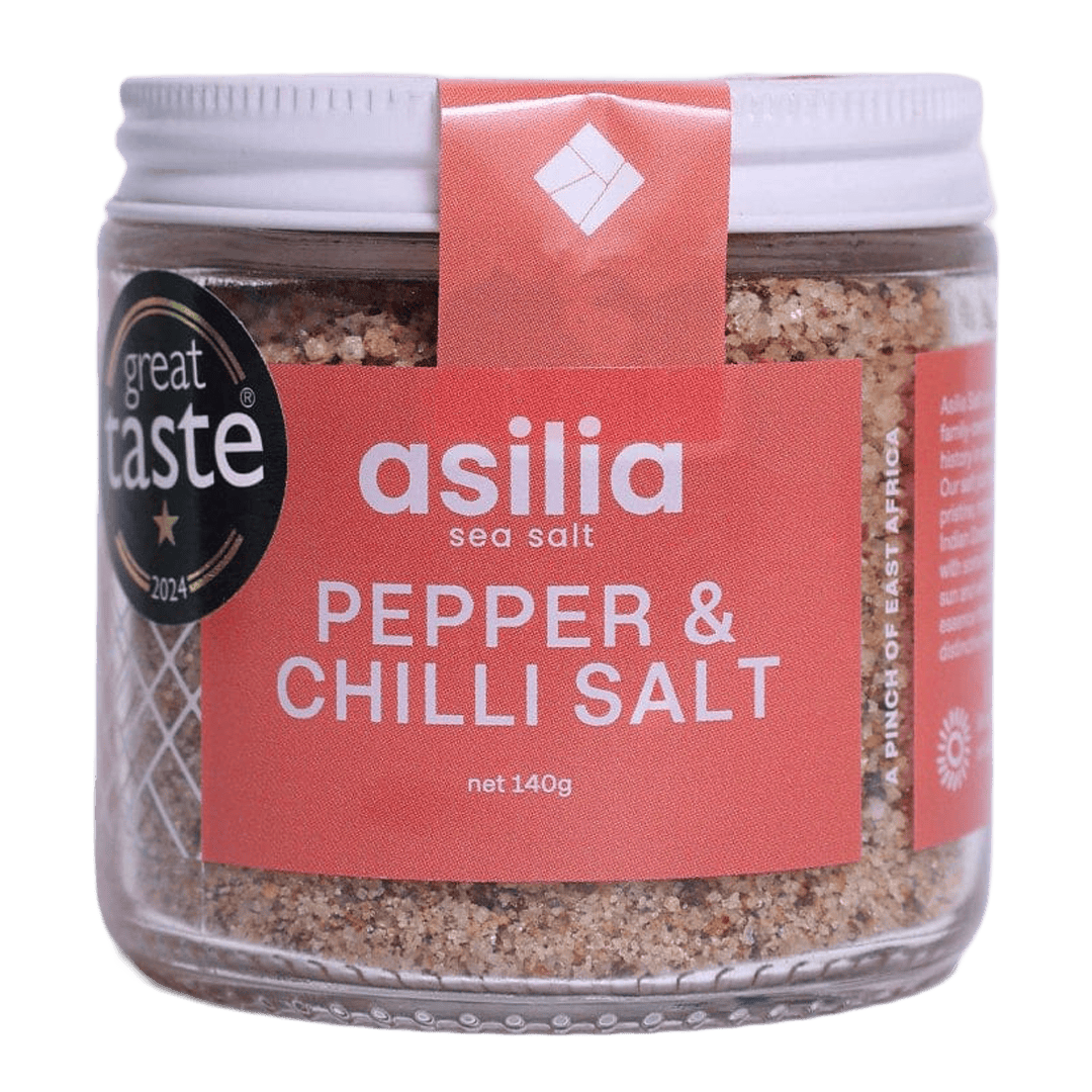 Asilia Chilli &amp; Pepper Sea Salt (140g) | Natural Sun-Dried Sea Salt