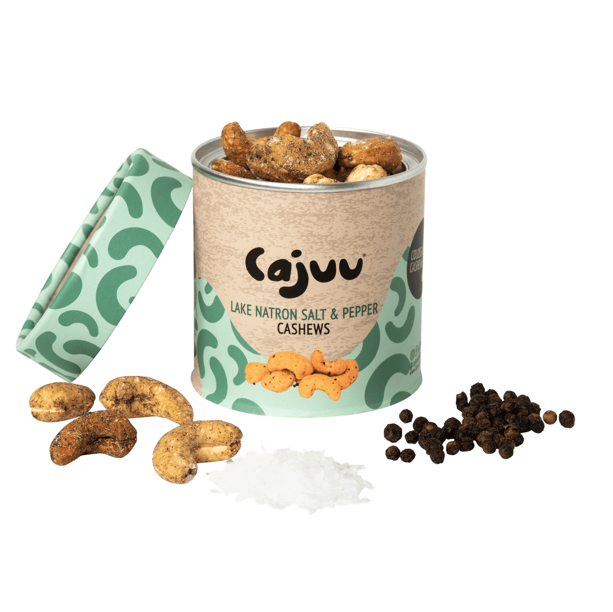 Cajuu Cajuu Lake Natron Salt &amp; Pepper Cashew Nuts 100g | Ethically Produced in Tanzania