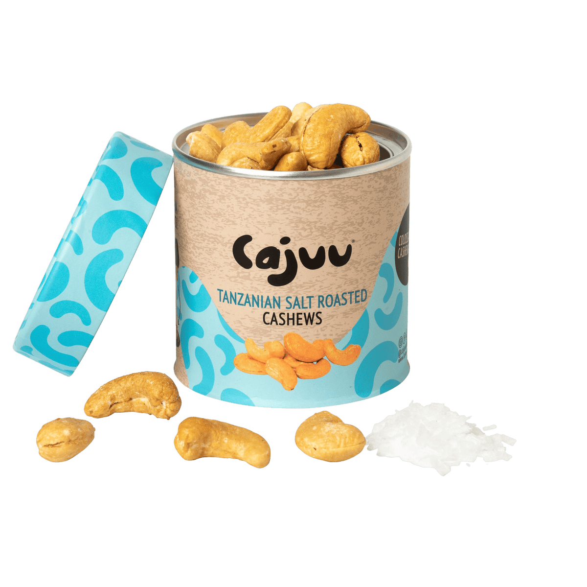 Cajuu Cajuu Tanzanian Salt Roasted Cashew Nuts Tube (100g) | Ethically Produced in Tanzania