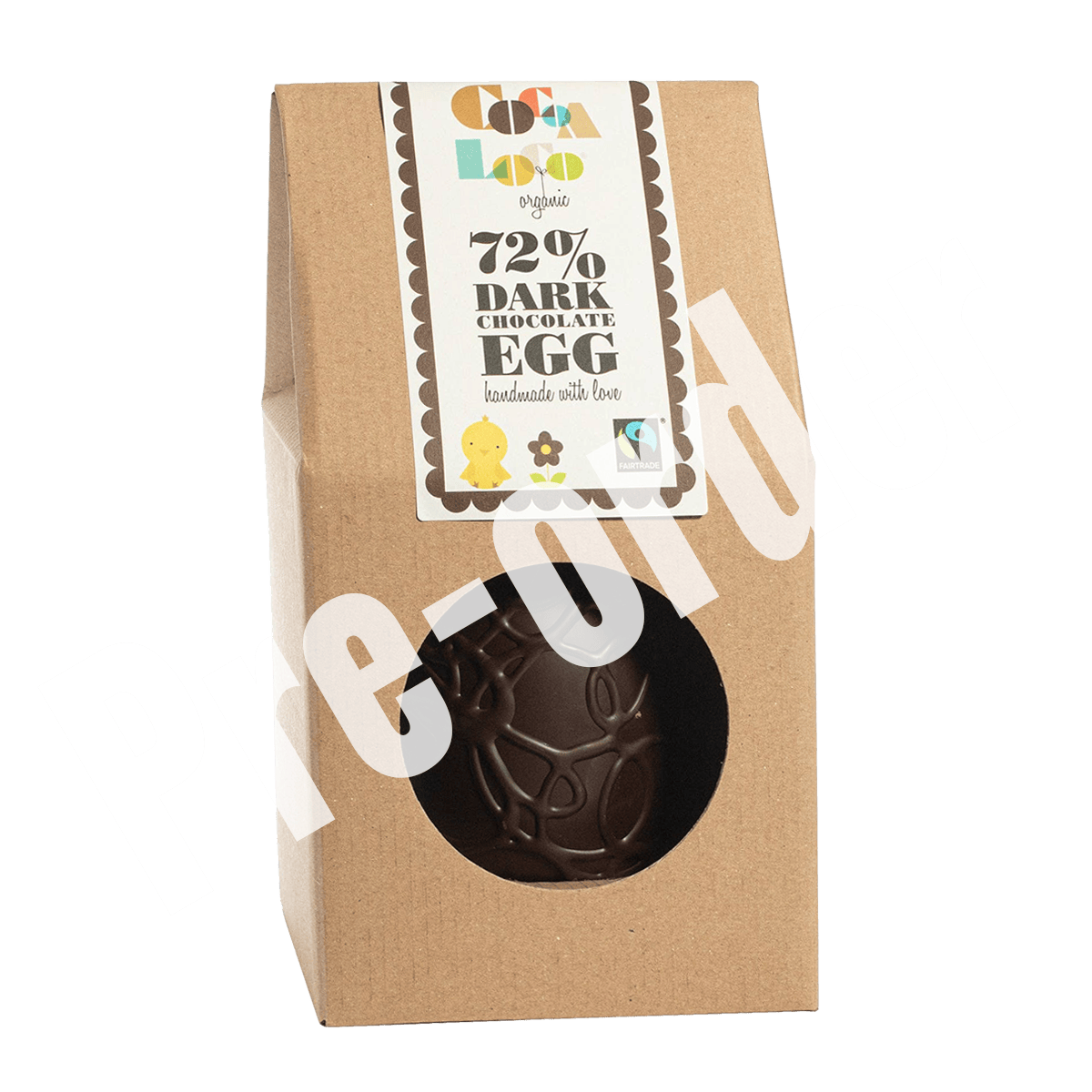 Cocoa Loco 72% Dark Chocolate Easter Egg  (225g) | Fairtrade Organic Handmade UK
