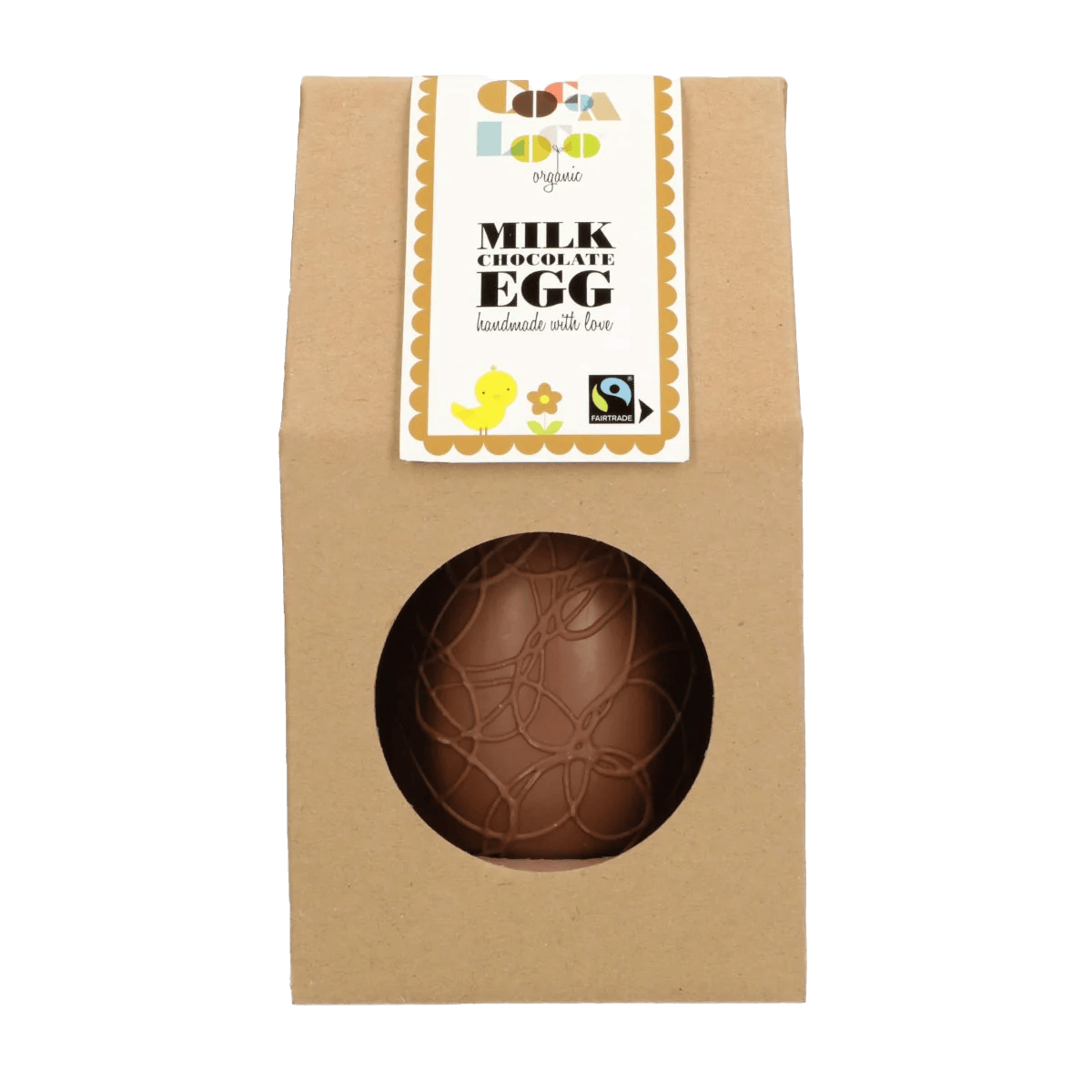 Cocoa Loco Milk Chocolate Easter Egg (225g) | Fairtrade Organic Hand-Made UK