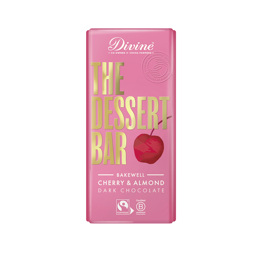 Divine Divine 60% Dark Chocolate Bakewell with Cherry and Almond 180g
