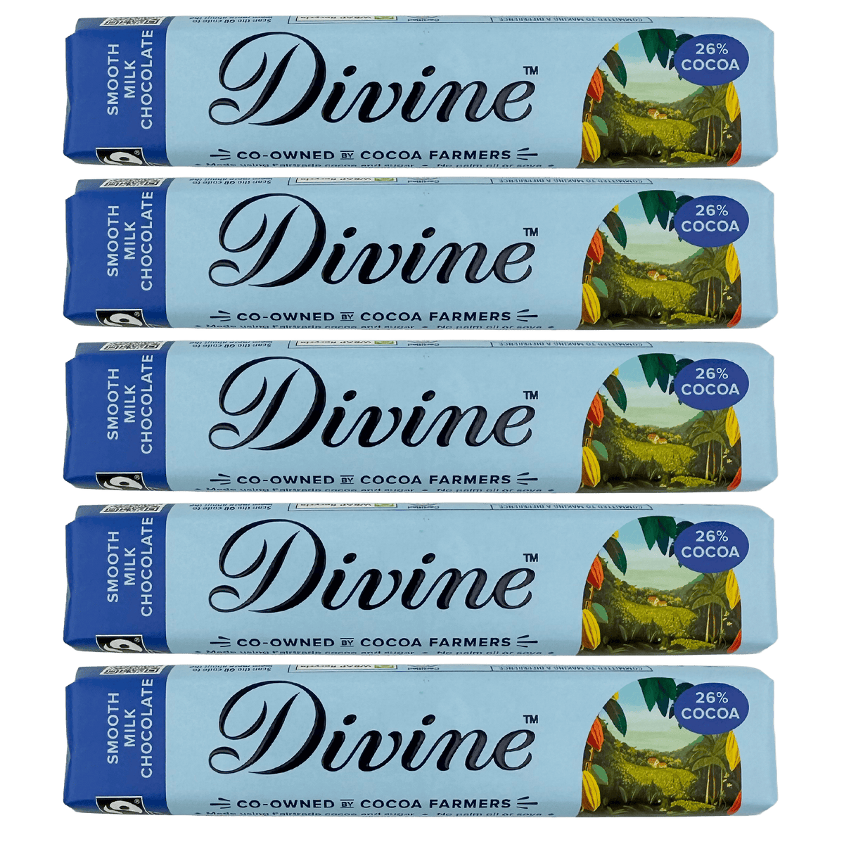 Divine Divine Chocolate Milk Chocolate 5x35g Bars | Fairtrade Smooth Milk Chocolate