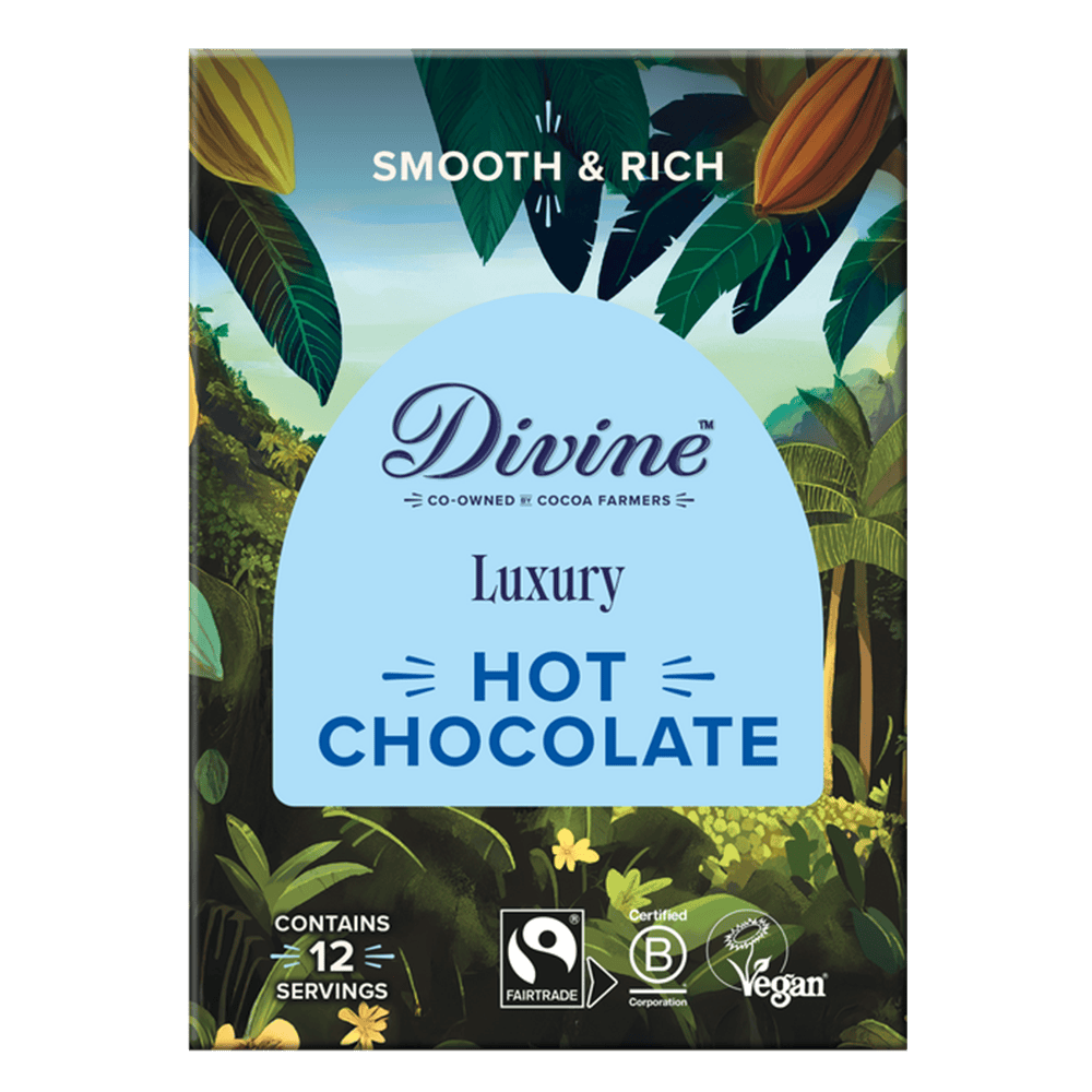 Divine Divine Luxury Hot Chocolate 250g | Smooth & Rich Fairtrade Vegan Hot Chocolate