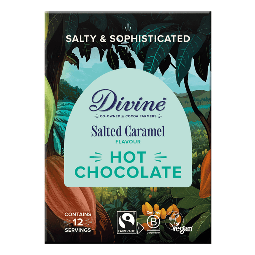 Divine Divine Salted Caramel Hot Chocolate 250g | Smooth &amp; Rich Fairtrade Vegan