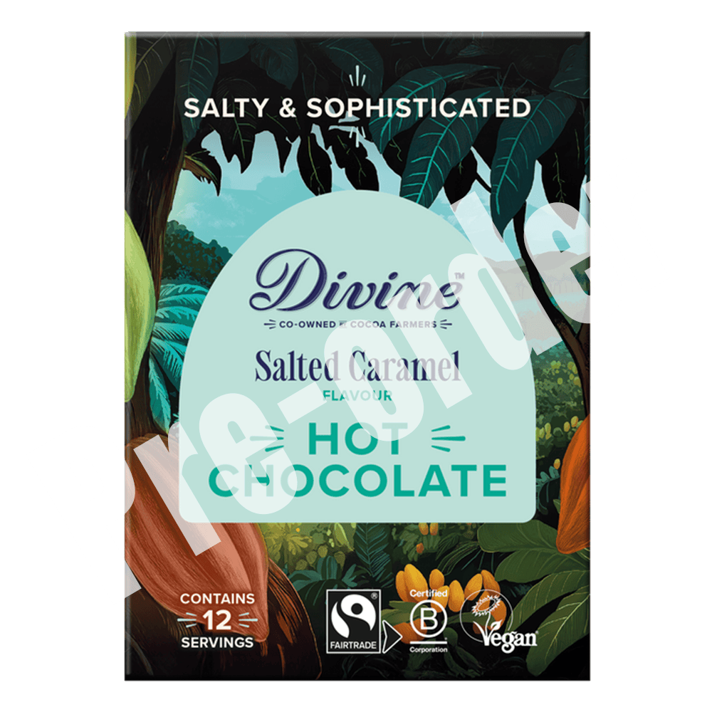 Divine Divine Salted Caramel Hot Chocolate 250g | Smooth &amp; Rich Fairtrade Vegan
