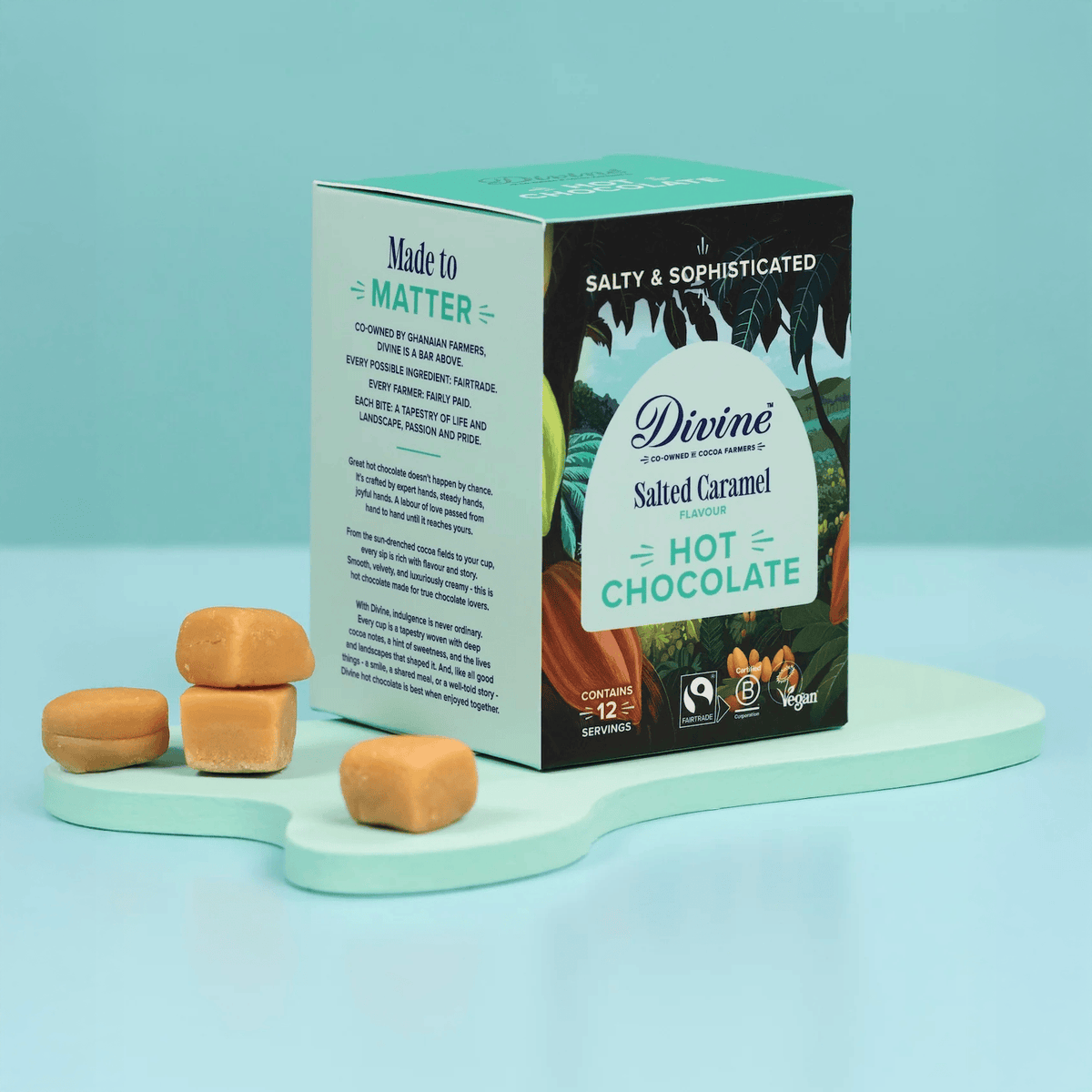 Divine Divine Salted Caramel Hot Chocolate 250g | Smooth &amp; Rich Fairtrade Vegan