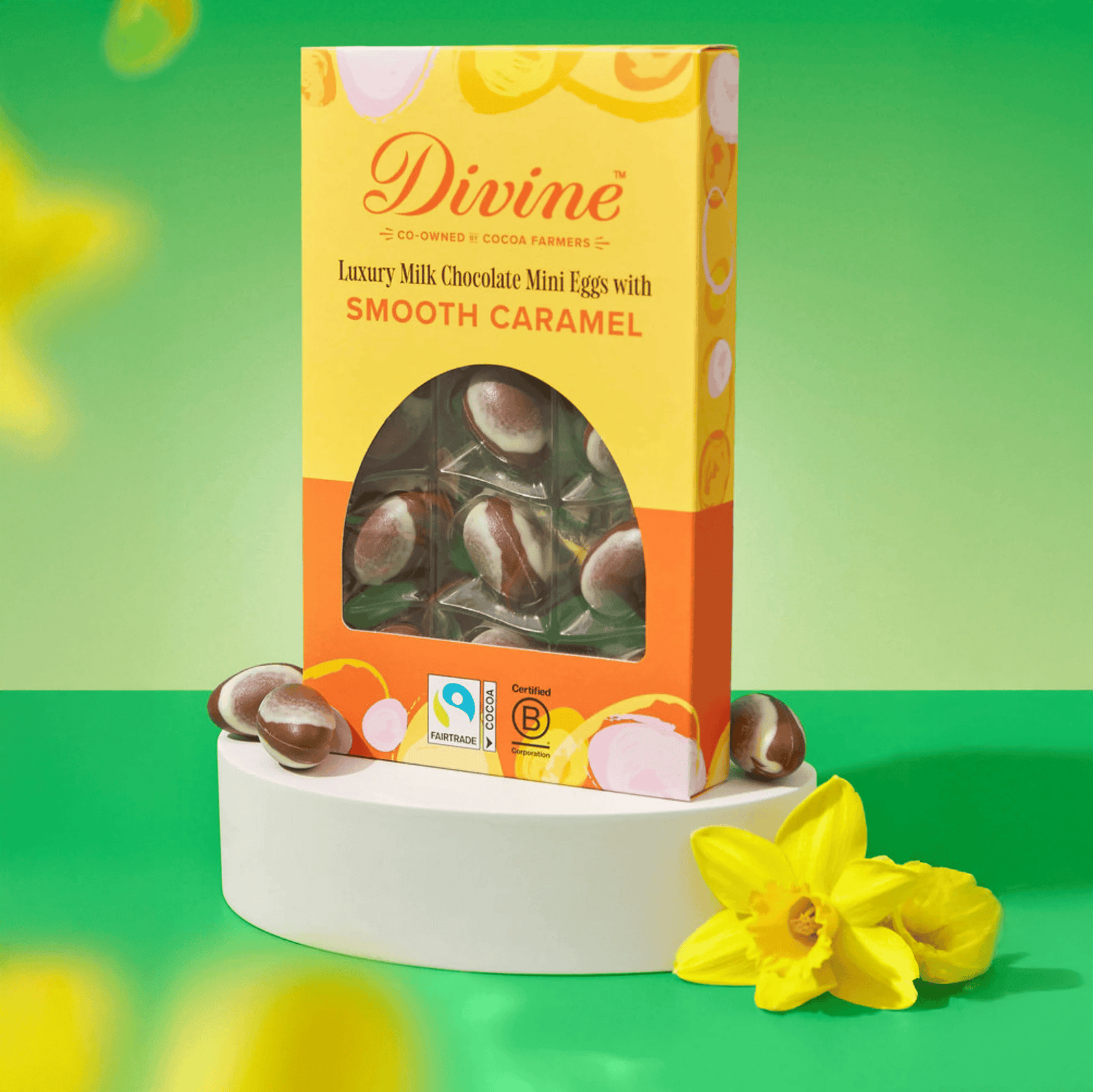 Divine Luxury Milk Chocolate Mini Easter Eggs with Smooth Caramel 190g | Fairtrade Chocolate