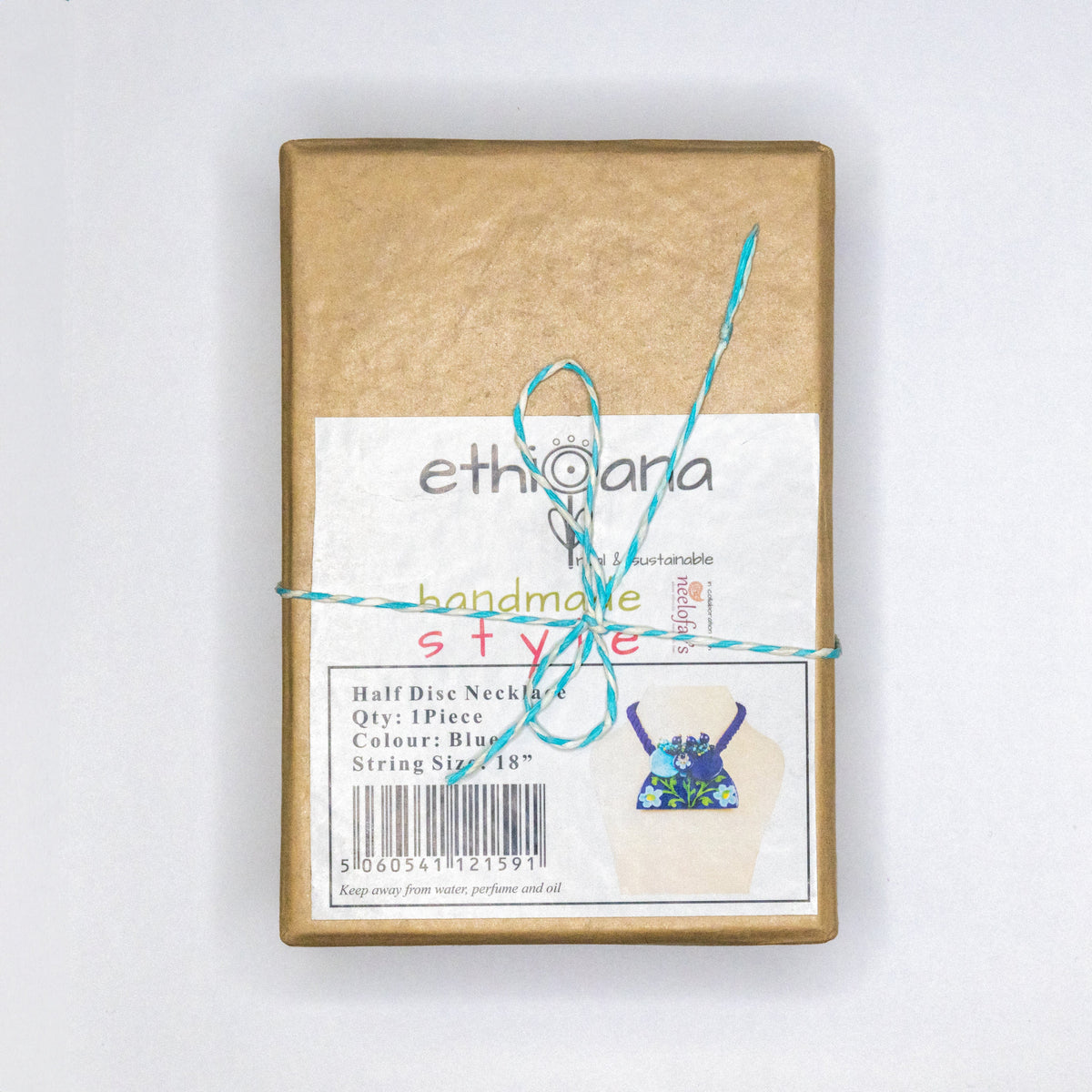 Ethiqana Half Disc Necklace - Blue