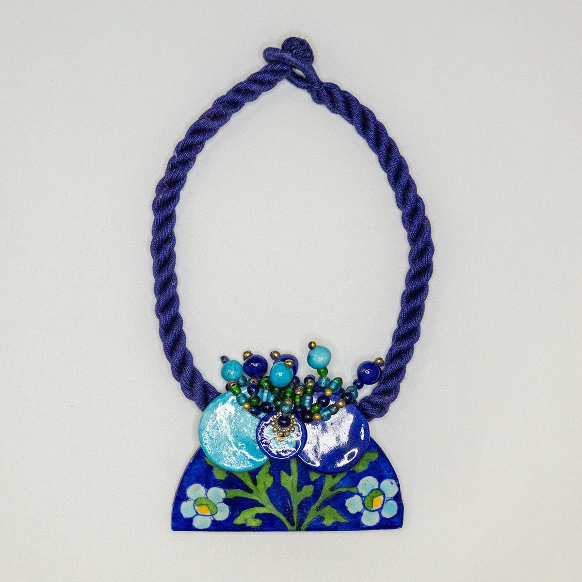 Ethiqana Half Disc Necklace - Blue