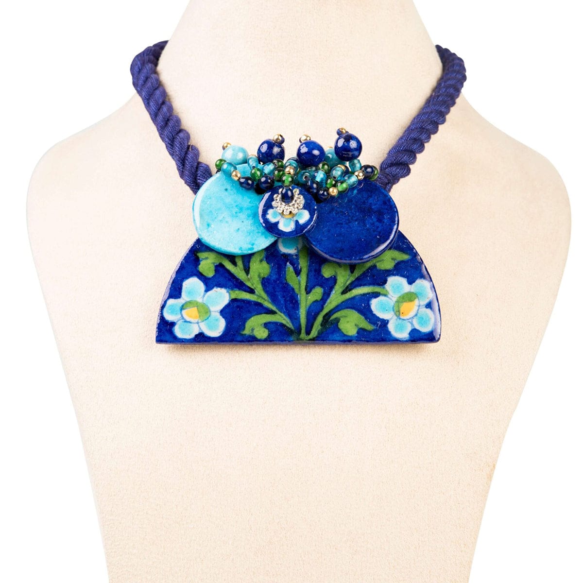 Ethiqana Half Disc Necklace - Blue