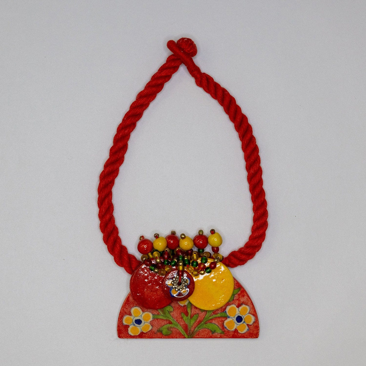 Ethiqana Half Disc Necklace - Red